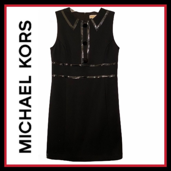 Michael Kors Dresses & Skirts - MICHAEL KORS BLACK SHEATH DRESS VINYL TRIM